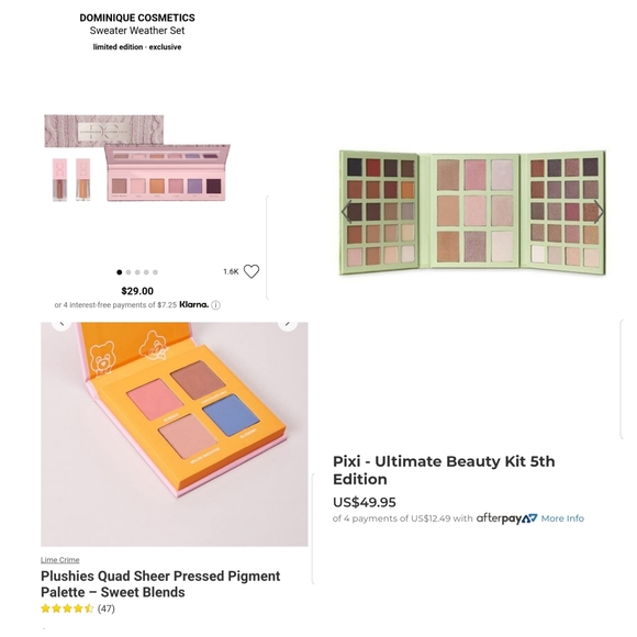 3 Eyeshadow Palettes Bundle Lime Crime Pixi - Picture 7 of 7